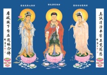 Affinity to the Western Three Saints Amitabha Buddha to Bodhisattva Guanyin Bodhisattva Buddha photo paper double-sided plastic seal Q