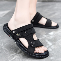 Sandal Male Boomers 2022 New ins driving outside of mens slippers outdoor anti-slip soft bottom Summer dual-use sandals