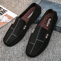  One-legged lazy casual driving Doudou shoes mens summer breathable all-match old Beijing cloth shoes mens trendy shoes