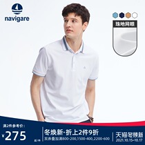 Navigare Italian small sailing polo shirt mens short sleeve 2021 summer new business casual white T-shirt