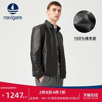 Navigare Navikel 2021 New Leisure Italian Sailboat Mens Coat Leather Leather Men
