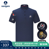 Navigare Italy Small Sailing Polo Shirts Men Summer Short Sleeve T-Shirt Embroidered Pineapple Jersey