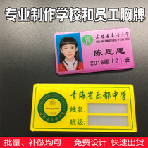 PVC student badge custom acrylic two-color plate drip glue school badge work card staff school card Pin Pin type