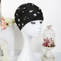 Swimming cap womens long short hair swimming cap hot spring vacation comfortable not to take head plus size pleated cap swimming cap