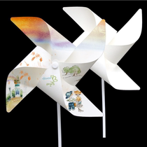 Childrens hand diy filling color blank windmill rotating hanging outdoor kindergarten decorative paper toy ground push Windmill