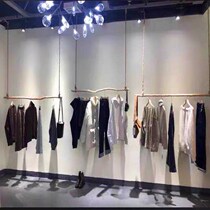 Dry branches clothes pole clothing store trunk display rack children's clothing store log shelf retro wooden stick hemp rope hanging