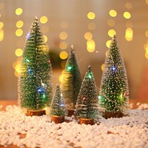 Mini pine needle flocking White Christmas tree decorations office desktop ornaments Christmas gifts