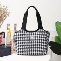 American original single insulation bag literary print retro handbag office worker lunch bag thick aluminum foil lunch bag