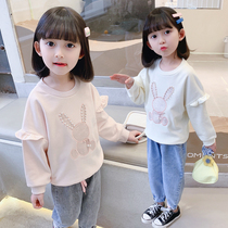 Female Baby Pure Cotton Sweater Spring Cartoon Casual Dress 2022 New Ocean Gas Middle Children T-Shirt Spring Autumn Childrens Clothes