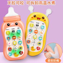 Toy mobile phone baby can bite baby can bite tooth glue baby simulation mobile phone childrens music toy telephone