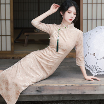 Premium cheongsam improved autumn 2021 New retro dress Daily girl long sleeve young autumn and winter