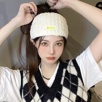 Yuezi autumn winter pregnant women postpartum thickened knitted headscarf hair belt wind-proof forehead hat Net Red