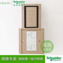 Schneider ground socket clamshell phone computer ground plug type 86 waterproof ground socket E228TRJ5BAS