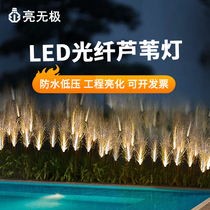 Led long pole optical fiber reed light outdoor waterproof low pressure straw terrace light villa area garden ground insertion view lamp