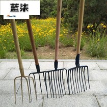 Agricultural grass fork household iron fork solid fork solid turf garbage fork four-strand fork nine-strand fork mud fork railway steel fork