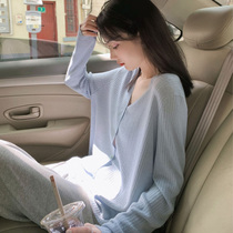Small shawl with skirt sunscreen cardigan womens summer thin long-sleeved ice silk knitted top Air conditioning shirt jacket