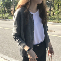 2021 Autumn New lazy sweater coat women Spring and Autumn wear thin loose Joker cardigan autumn and winter