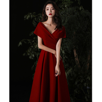 Toast bridal Superior sensation red small sub high-end light extravagant and small crowdsourced design Engagement Style Gown Summer