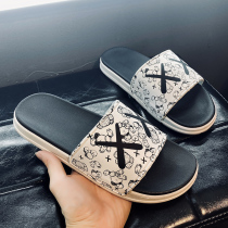 Slippers Male Summer Fashion Exterior Wearing Trendy Korean Version Casual Out of Mens Web Red Graffiti Outdoor Sandals