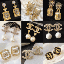 Maintenance and repair Chanel flagship store official flagship 2021 new earrings pearl stud double c earrings