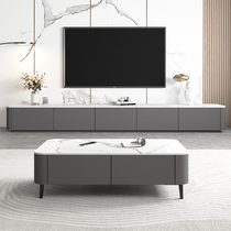 Italian Type Rockboard Tv Enclosure Tea Cabinet Tea Table Combination High Ground Desk Cabinet Modern Minima Living-room Small Family round Rounded Corner Wall Cabinet