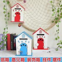 Wall-mounted cartoon trumpet principal mailbox Villa kindergarten cute Photography family home garden decoration with lock