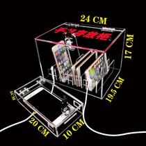 Acrylic mobile phone storage cabinet storage charging transparent with lock staff mobile phone safe deposit box storage box storage box