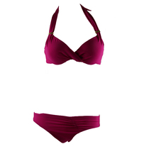 Mmorb small chest European and American style triangle bikini sexy bikini split swimwear steel support gathering swimsuit women