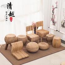 Rattan low stool round stool small stool straw woven furniture tatami chair leisure living room seat seat seat