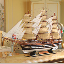 Original design smooth sailing boat model ornaments creative living room decoration porch desktop wooden craft gifts