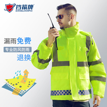  Reflective raincoat New anti-riot raincoat jacket thickened mens riding traffic motorcycle waterproof clothing