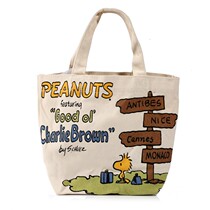Explosive Japanese canvas cartoon childrens bento bag lunch box bag villa meal bag handbag storage bag lunch bag special price