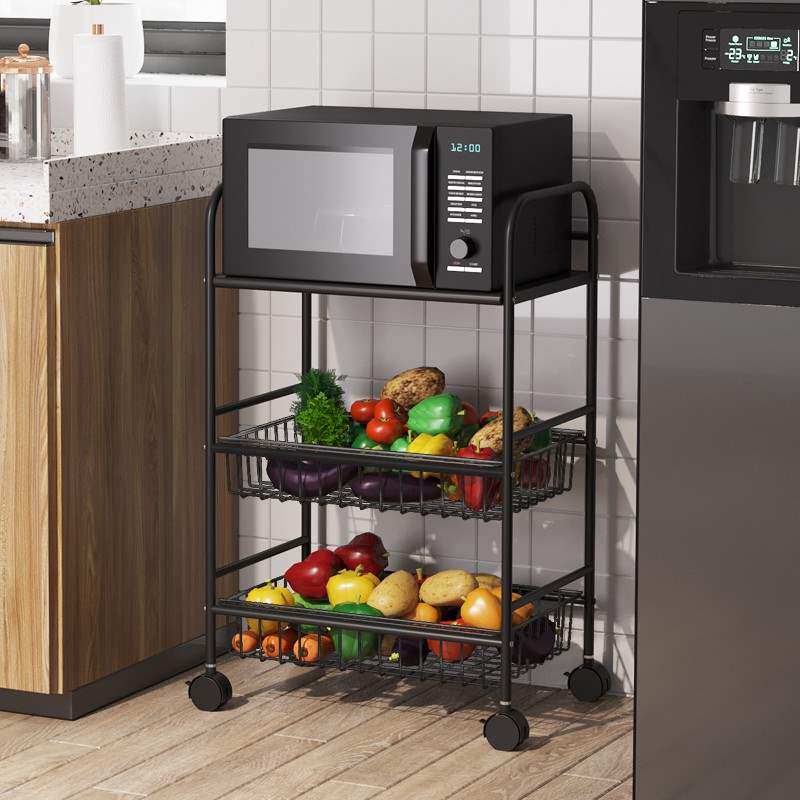 Nuremberg Kitchen shelf floor-to-ceiling fruit and vegetable basket vegetable rack multi-layered with roller microwave oven rack