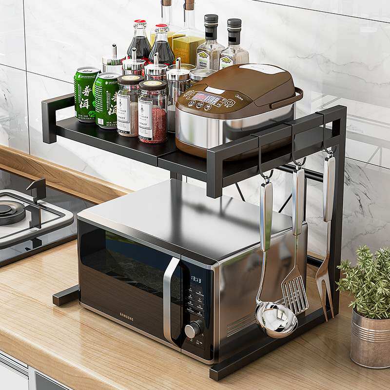 Four Seasons Muge (MICOE) kitchen shelf Retractable microwave rack double stainless steel oven rack