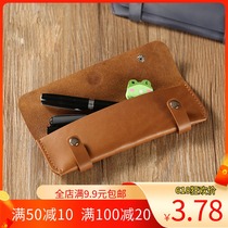  Craftsman pen bag Stationery bag drawings paper grid paper pattern out of line design and production diy handmade leather goods leather bag version