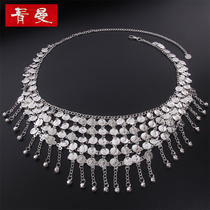 Qingman dance belly dance loud waist chain square dance belt small gold coin buckle chain small semi-round waist chain small buckle chain