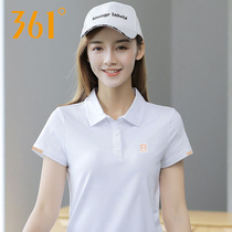 361 sports T-shirt polo shirt Womens 2021 summer New loose breathable running lapel short sleeve 361 Degree Womens
