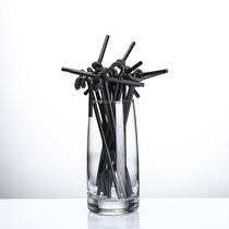 Bar Black straw Cocktail Juice Decorative straw Black art modeling straw 1600 pcs 