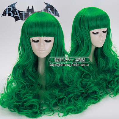 taobao agent Batman clown female cos wigs of long curly curly hair Qi bangs green thick fluffy