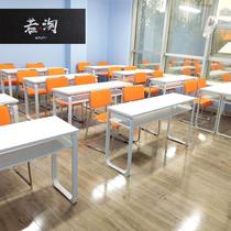 Educational institutions folding training desks and chairs long tables student tutoring cram school double desks and chairs conference table combination