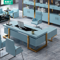 Light luxury boss desk Modern minimalist desk Office furniture Large desk combination Full set of office president desk