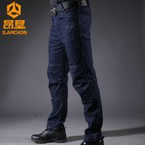 Autumn Winter City commuter Tactical jeans Mens elastic body Multi-pocket outdoor workwear pants military fans for training pants