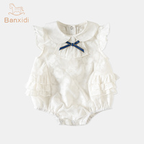 Baby clothes Summer clothing thin bag fart clothes newborn female baby conjoined clothes princess Full moon Harvest Summer out