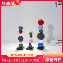 Modern simple color Fashion Lollipop sculpture art installation ornaments living room desktop decorative ball soft decorations