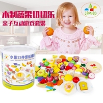 Youlebi cut fruit toy wooden magnetic vegetable bucket cut look at the music girls house gift magnet