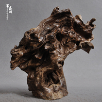 Natural dead wood root carving art micro landscape design bonsai with table table table ornaments jewelry shooting props