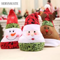 Christmas gifts Christmas decorations Christmas hats Blue and white porcelain Christmas hats three-dimensional Christmas hats