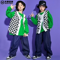 Street Dance Tide Suit for Children Boys Fried Street Suit Performance Suit for Boys Hip Hop hiphop Girls Jazz Dance Suit