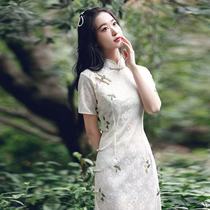 2021 summer new Chinese style Republic of China French young section socialite age reduction improved cheongsam dress female