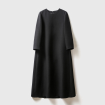 Rong Mei (QZ0321444) red carpet big heroine Wool mulberry silk stand-up cut A-line minimalist dress dress